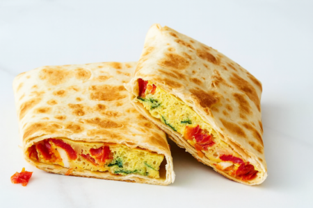 Egg, Spinach, and Feta Wraps