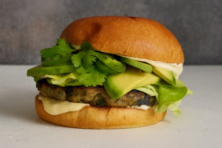 Smashed Avocado Chicken Burgers